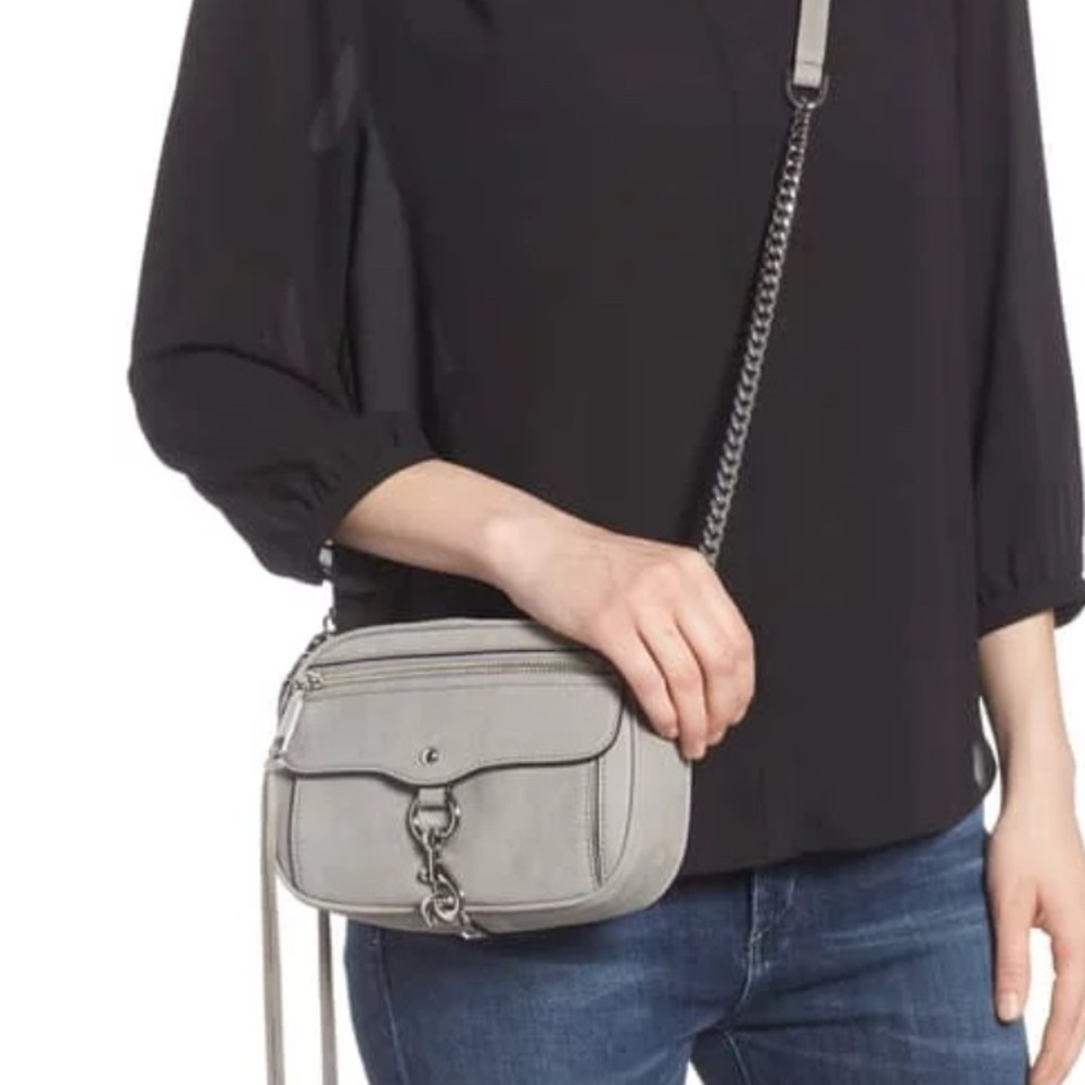 Rebecca Minkoff Blythe Crossbody Bag in Grey Suede